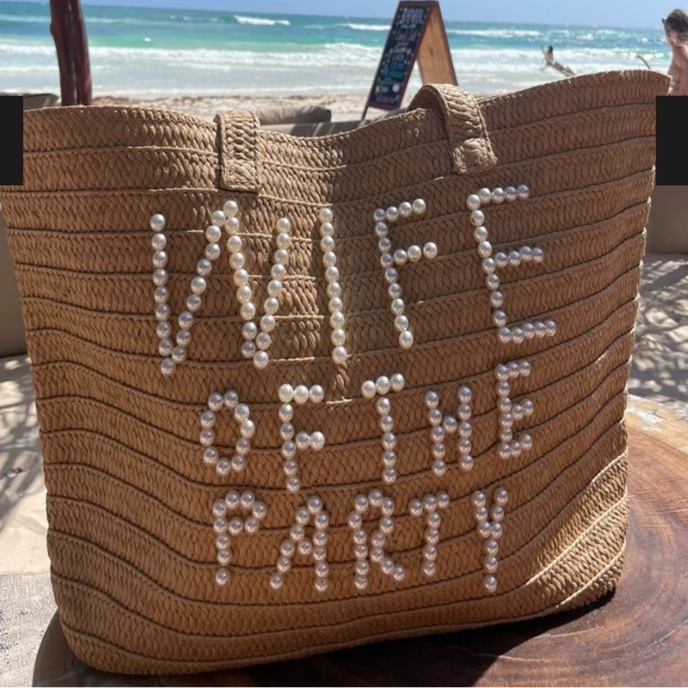 Wife of the party pearl beach tote